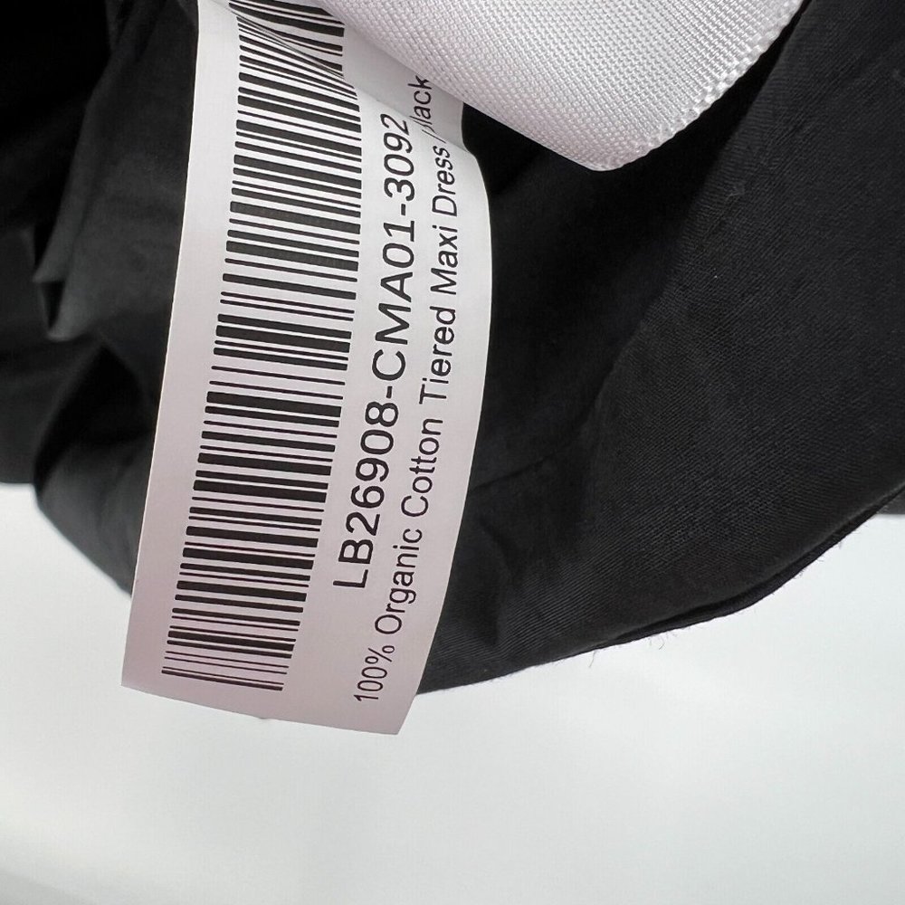 Quince Black Organic Cotton Tiered Maxi Dress sz XS Womens Pockets Poplin Fabric - Picture 6 of 7